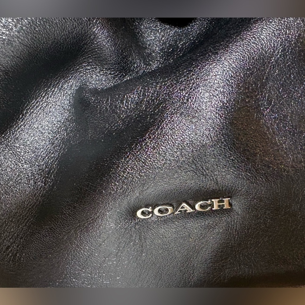 SOLDCoach Madison Phoebe Shoulder Bag Black Ocelot Leopard Print Chenille Leathe - Picture 6 of 13
